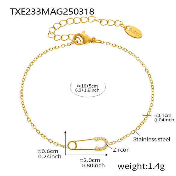 Wholesale Stainless Steel 5A Zircon Jewelry Set Necklace Bracelet For Women Electroplated Light Luxury Style