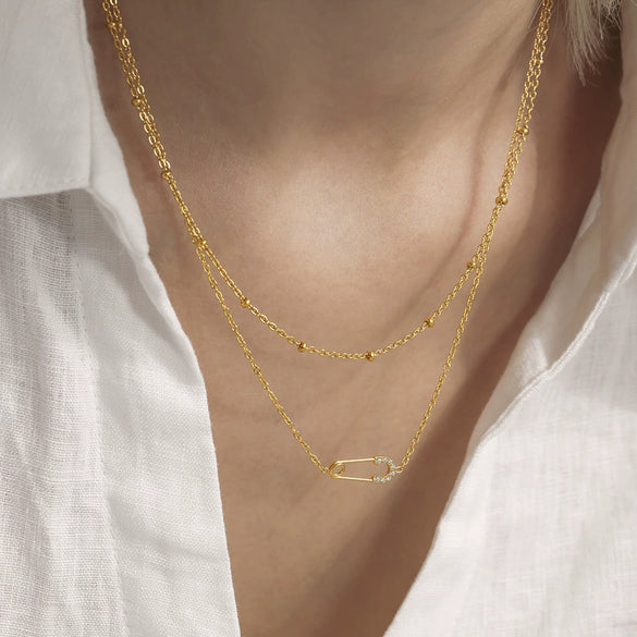 Wholesale Stainless Steel 5A Zircon Jewelry Set Necklace Bracelet For Women Electroplated Light Luxury Style