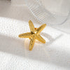 Wholesale Stainless Steel Adjustable Opening Ring With Embossed Starfish Personality Exaggerated Design Electroplating Treatment