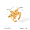 Wholesale Stainless Steel Adjustable Rings With Rose Flowers Butterfly Geometric Shapes Polished Plating For Women