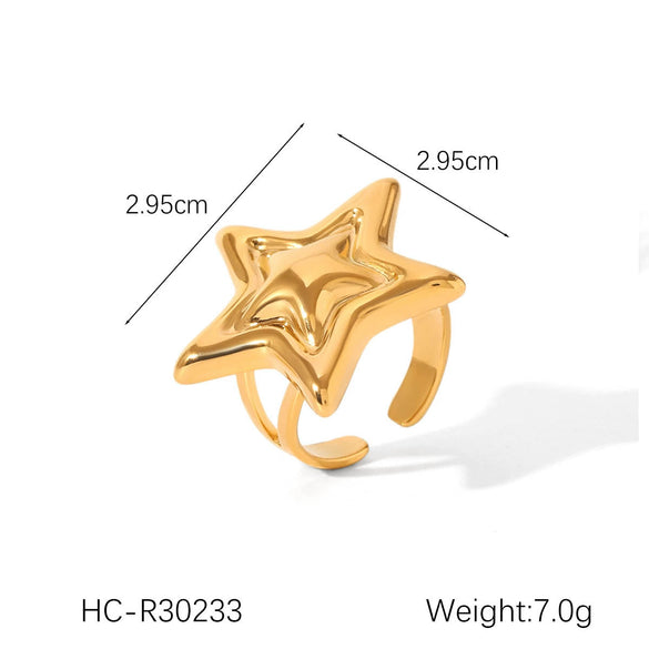 Wholesale Stainless Steel Adjustable Rings With Rose Flowers Butterfly Geometric Shapes Polished Plating For Women
