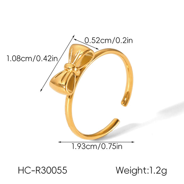 Wholesale Stainless Steel Adjustable Rings With Rose Flowers Butterfly Geometric Shapes Polished Plating For Women