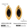 Wholesale Stainless Steel Agate Earrings With Geometric Design And Electroplating Treatment