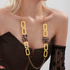 Wholesale Stainless Steel And Acrylic Light Luxury Geometric Leopard Print Chain Necklace With 18K Gold Plating