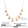 Wholesale Stainless Steel And Acrylic Women's Handmade Jewelry Set With Plants Flowers Pattern And Electroplating Process Necklace And Hand Jewelry