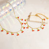Wholesale Stainless Steel And Acrylic Women's Handmade Jewelry Set With Plants Flowers Pattern And Electroplating Process Necklace And Hand Jewelry