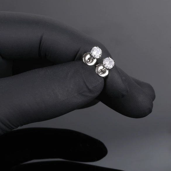 Wholesale Stainless Steel And Ceramic Ear Piercing Artifact With Geometric Design And Electroplating Treatment