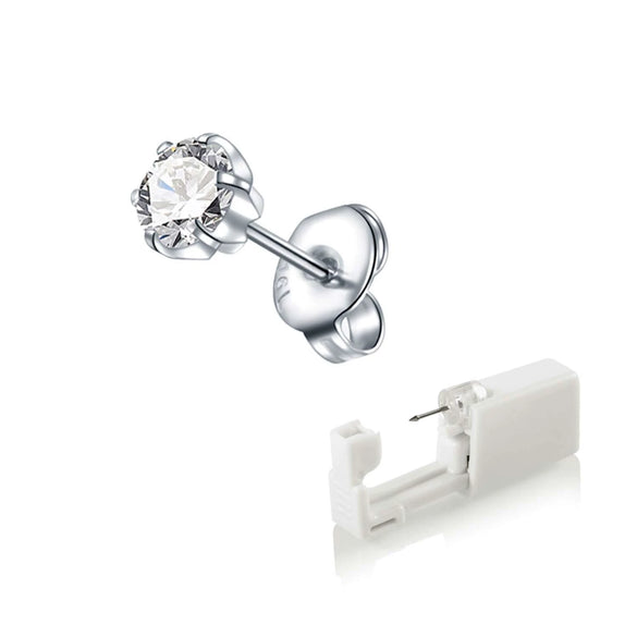 Wholesale Stainless Steel And Ceramic Ear Piercing Artifact With Geometric Design And Electroplating Treatment