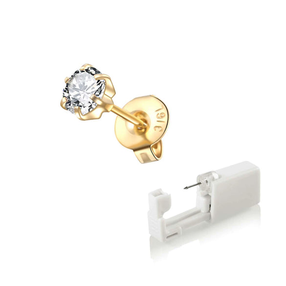 Wholesale Stainless Steel And Ceramic Ear Piercing Artifact With Geometric Design And Electroplating Treatment