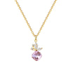 Wholesale Stainless Steel And Copper Animal Zodiac Cartoon Style Butterfly Pendant Full Diamond Necklace For Women