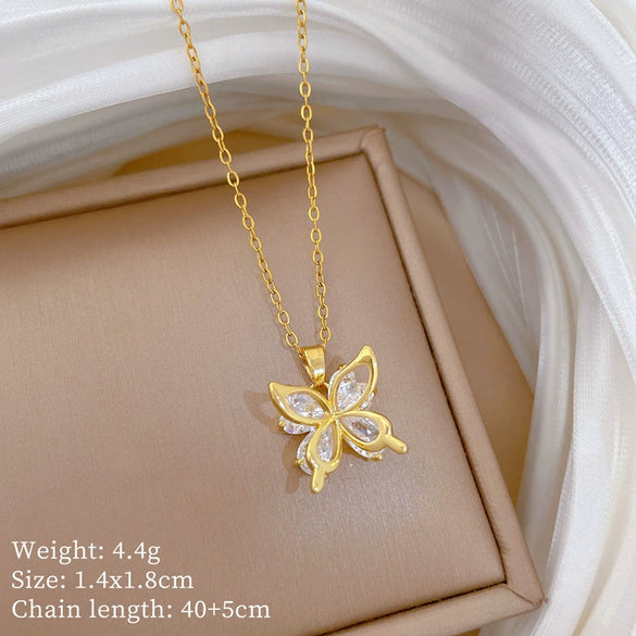 Wholesale Stainless Steel And Copper Animal Zodiac Pattern Luxury Style Fashionable Full Diamond Necklace Unisex Clavicle Chain