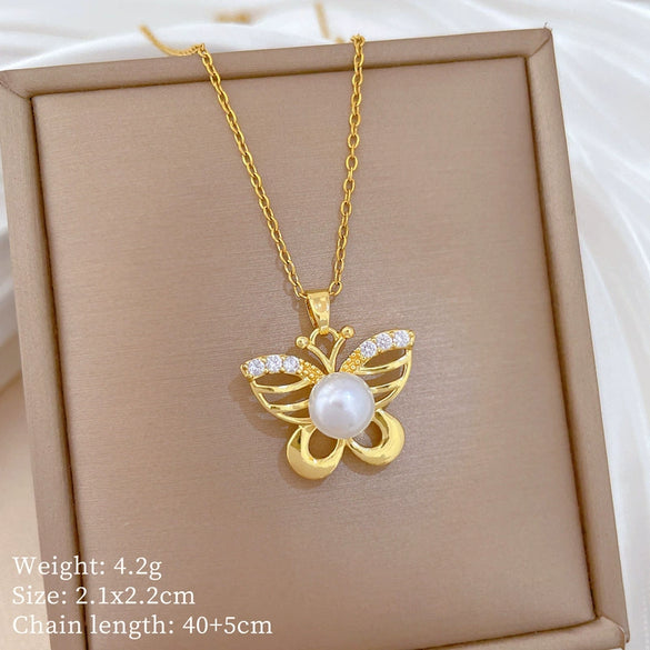 Wholesale Stainless Steel And Copper Animal Zodiac Pattern Luxury Style Fashionable Full Diamond Necklace Unisex Clavicle Chain