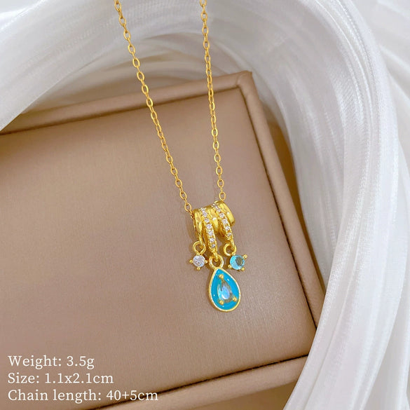 Wholesale Stainless Steel And Copper Animal Zodiac Pattern Luxury Style Fashionable Full Diamond Necklace Unisex Clavicle Chain