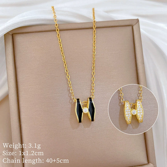 Wholesale Stainless Steel And Copper Animal Zodiac Pattern Luxury Style Fashionable Full Diamond Necklace Unisex Clavicle Chain