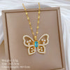 Wholesale Stainless Steel And Copper Animal Zodiac Pattern Luxury Style Fashionable Full Diamond Necklace Unisex Clavicle Chain
