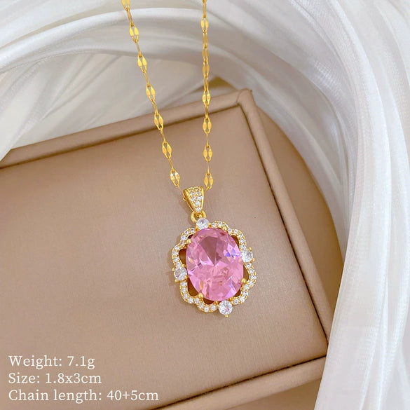 Wholesale Stainless Steel And Copper Animal Zodiac Pattern Luxury Style Fashionable Full Diamond Necklace Unisex Clavicle Chain