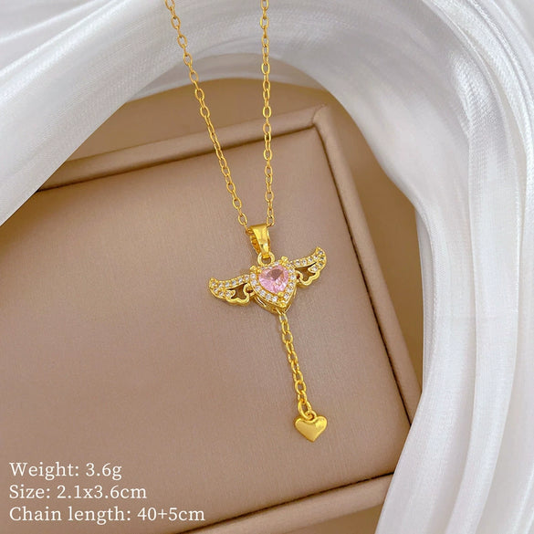 Wholesale Stainless Steel And Copper Animal Zodiac Pattern Luxury Style Fashionable Full Diamond Necklace Unisex Clavicle Chain