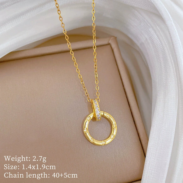 Wholesale Stainless Steel And Copper Animal Zodiac Pattern Luxury Style Fashionable Full Diamond Necklace Unisex Clavicle Chain