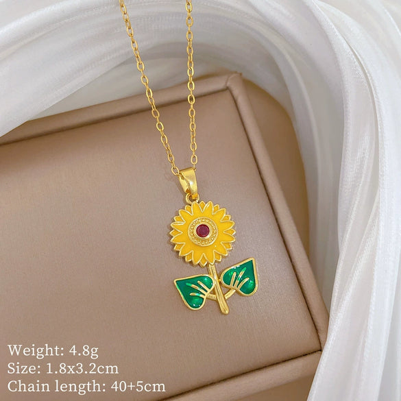 Wholesale Stainless Steel And Copper Animal Zodiac Pattern Luxury Style Fashionable Full Diamond Necklace Unisex Clavicle Chain