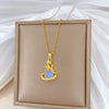 Wholesale Stainless Steel And Copper Geometric Cartoon Style Unisex Diamond Pendant Necklace