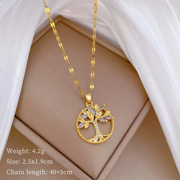 Wholesale Stainless Steel And Copper Geometric Ring And Necklace For Women