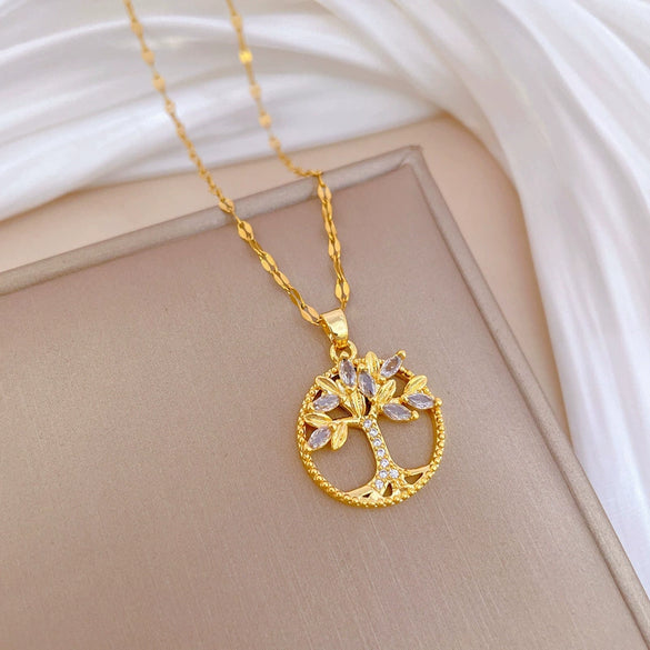 Wholesale Stainless Steel And Copper Geometric Ring And Necklace For Women
