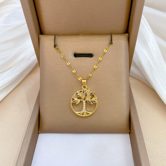 Wholesale Stainless Steel And Copper Geometric Ring And Necklace For Women