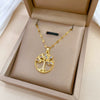Wholesale Stainless Steel And Copper Geometric Ring And Necklace For Women
