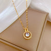 Wholesale Stainless Steel And Copper Geometric Ring And Necklace With Zircon Cartoon And Minimalist Style