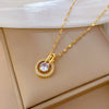 Wholesale Stainless Steel And Copper Geometric Ring And Necklace With Zircon Cartoon And Minimalist Style