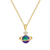Wholesale Stainless Steel And Copper Geometric Star Galaxy Cartoon Style Pendant Necklace Unisex Allmatch Clavicle Chain