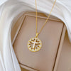 Wholesale Stainless Steel And Copper Geometric Style Love Cross Pendant Unisex Necklace