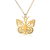 Wholesale Stainless Steel And Copper Letter And Butterfly Pendant Necklace With Electroplating Hollow Design