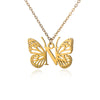 Wholesale Stainless Steel And Copper Letter And Butterfly Pendant Necklace With Electroplating Hollow Design