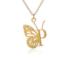 Wholesale Stainless Steel And Copper Letter And Butterfly Pendant Necklace With Electroplating Hollow Design