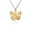 Wholesale Stainless Steel And Copper Letter And Butterfly Pendant Necklace With Electroplating Hollow Design