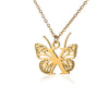 Wholesale Stainless Steel And Copper Letter And Butterfly Pendant Necklace With Electroplating Hollow Design
