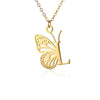 Wholesale Stainless Steel And Copper Letter And Butterfly Pendant Necklace With Electroplating Hollow Design