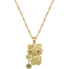 Wholesale Stainless Steel And Copper Light Luxurious Geometric Star Cat Zircon Full Diamond Pendant Necklace Unisex