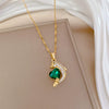 Wholesale Stainless Steel And Copper Light Luxury Geometric Dolphin Pendant Necklace For Women