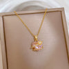 Wholesale Stainless Steel And Copper Love Flower Geometric Pattern Necklace For Women And Men