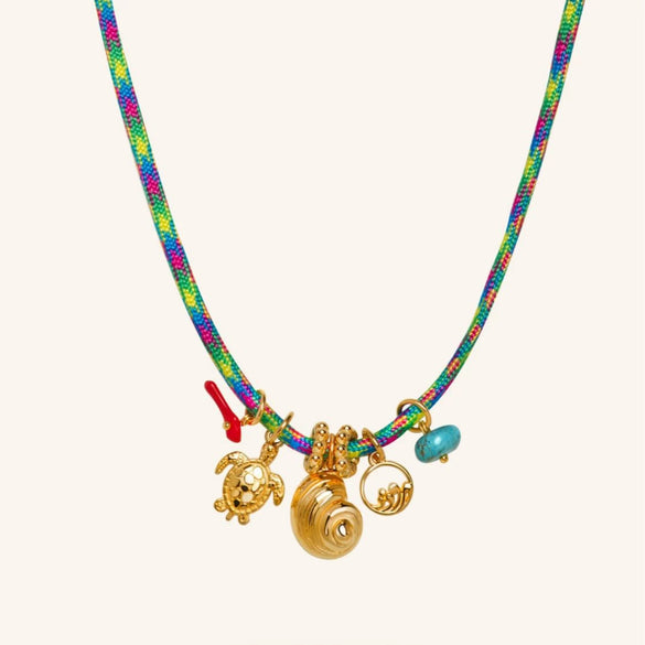 Wholesale Stainless Steel And Copper Multipendant Necklace With Animal Zodiac And Geometric Patterns Vacuum Plated