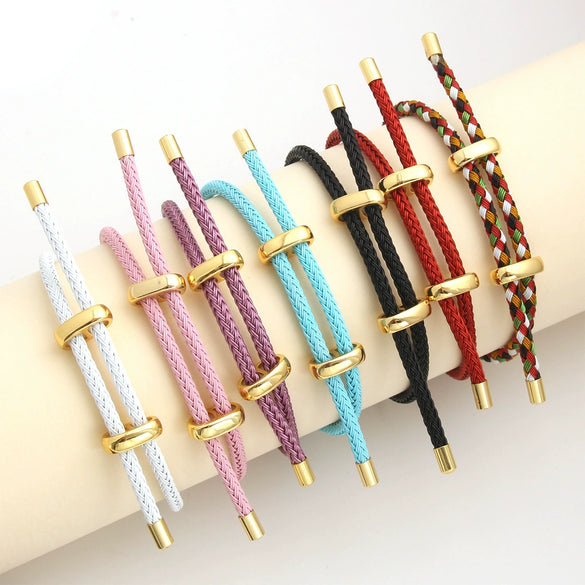 Wholesale Stainless Steel And Copper Wire Rope Bracelet Geometric Style Goldplated Electroplated For Couple