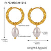 Wholesale 316L Stainless Steel And Freshwater Cultured Pearl Earrings With Geometric Pattern Pvd Electroplated 18K Gold For Women Light Luxury Style