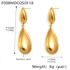 Wholesale Stainless Steel And Freshwater Pearl Geometric Minimalist Ferris Wheel Double Water Drop Pendant Earrings And Necklace Set For Women 18K Gold Plated
