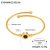 Wholesale 316L Stainless Steel And Fritillary Open Bracelet With Pvd Plating Simple And Minimalist Style