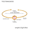 Wholesale 316L Stainless Steel And Glass Stone Open Bracelet With Geometric Style And Electroplating Processing