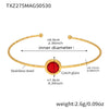 Wholesale 316L Stainless Steel And Glass Stone Open Bracelet With Geometric Style And Electroplating Processing