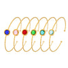 Wholesale 316L Stainless Steel And Glass Stone Open Bracelet With Geometric Style And Electroplating Processing