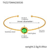 Wholesale 316L Stainless Steel And Glass Stone Open Bracelet With Geometric Style And Electroplating Processing